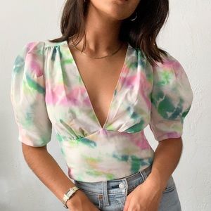 Amanda Uprichard Tie Dye Rosen Top